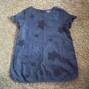 Girls Lands' End Navy Dress with Subtle Star Pattern | Size 7 years